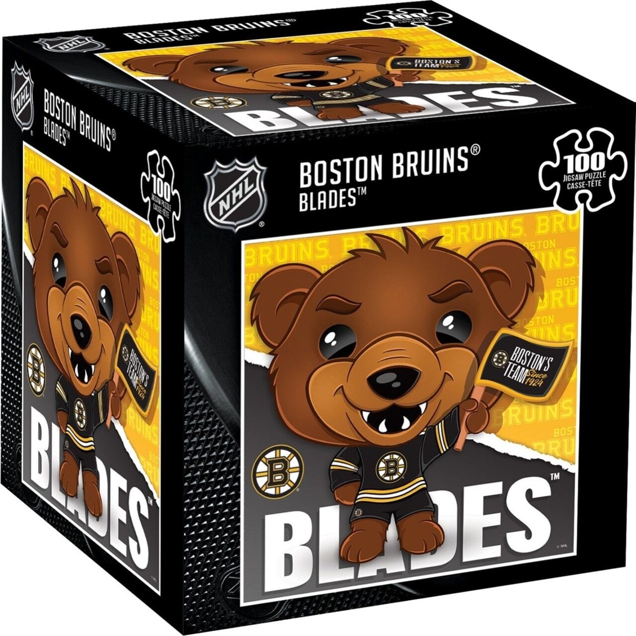 Boston Bruins Blades The Bruin 100 Piece Jigsaw Puzzle 10X10 Nhl Collectible